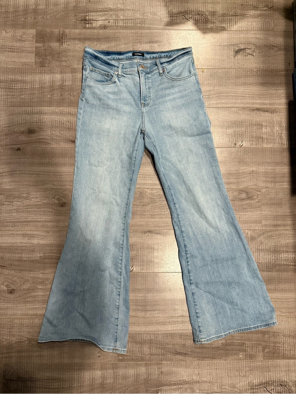 Express Light Blue Flare Jeans for Women
